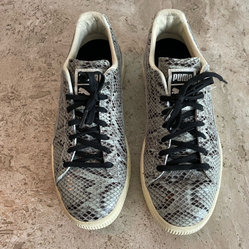 PUMA Snake Print Clyde Sneaker w/ Black Laces - Picture 1 of 5